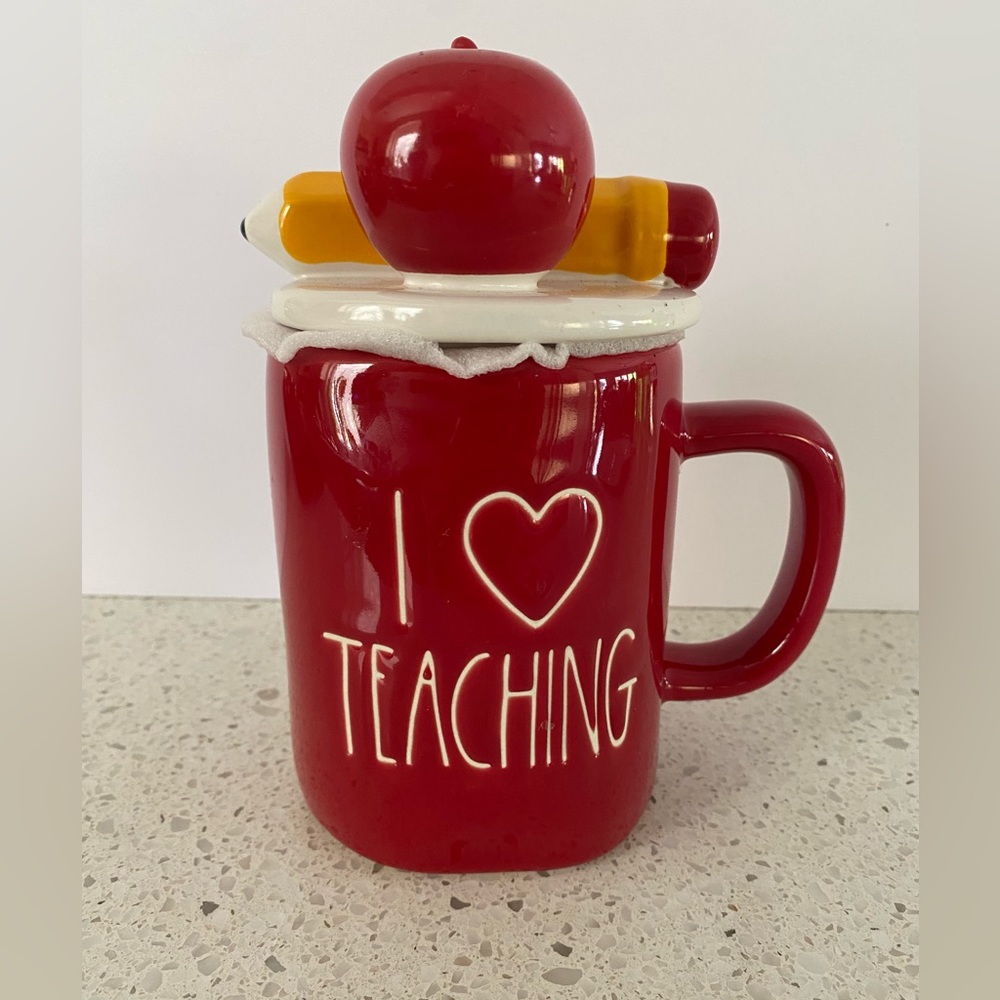 Rae Dunn I Love Teaching Mug with Lid